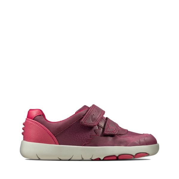 Clarks Girls Rex Quest Kid Casual Shoes Berry Combi | USA-9207635